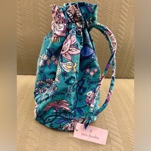 Vera Bradley Ditty Bag Peacock Garden Plastic Lined NWT’s